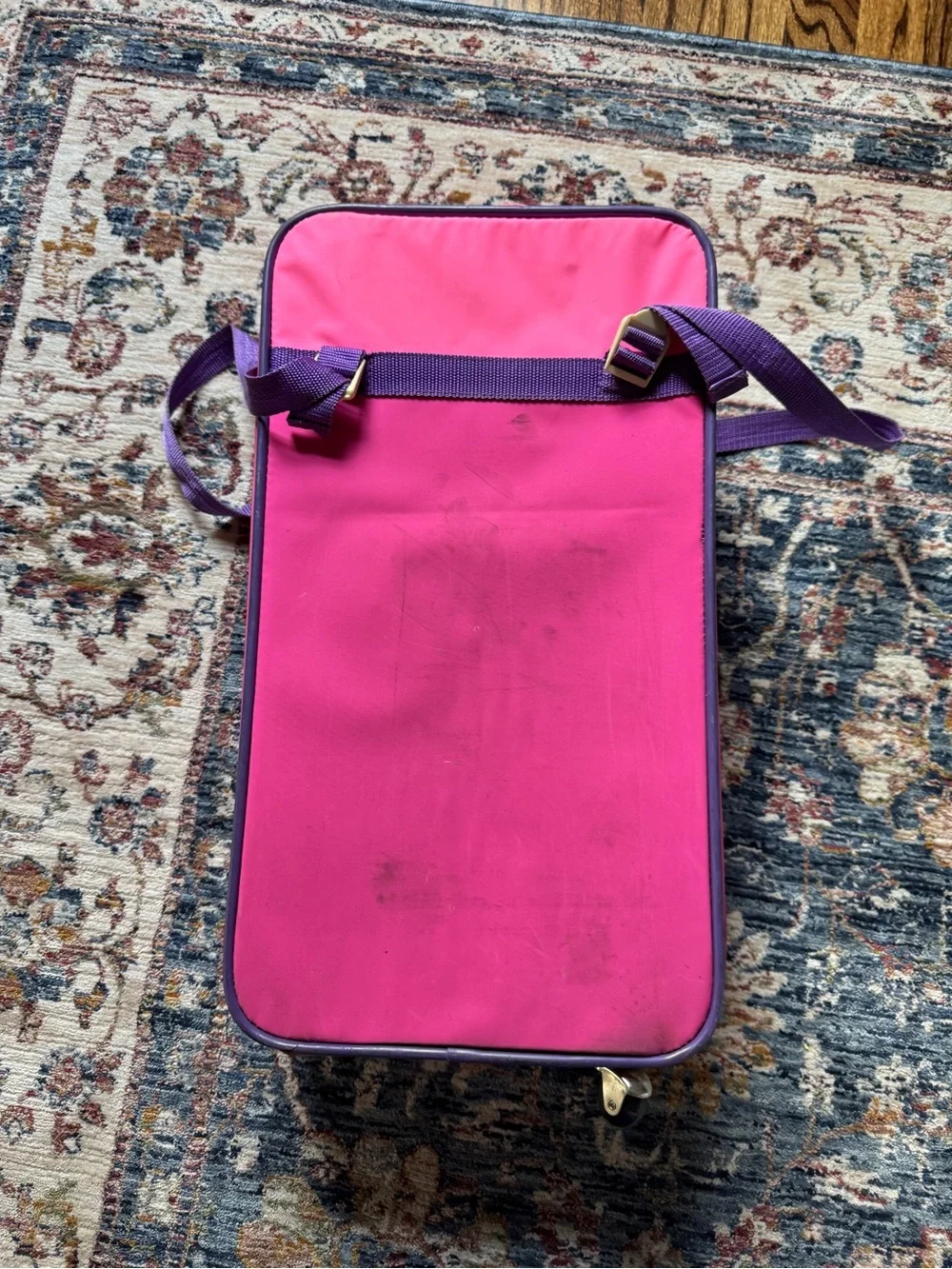 Y2K Pink Kids Travel Suitcase with Purple Trim